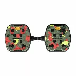Pedali Look Trail Grip Verde Rosso Mimetica